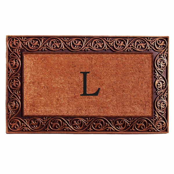 Calloway Mills Monogram Door Mat, Bronze, Black, Natural, 18 in W x 30 in L 10003BRNZL - main